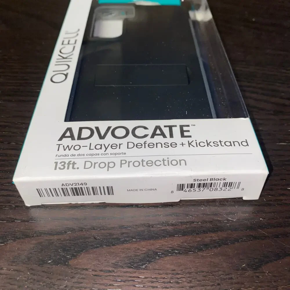 New Samsung Galaxy S21 FE/FE 5G ADVOCATE Dual-Layer Kickstand Case STEEL BLACK